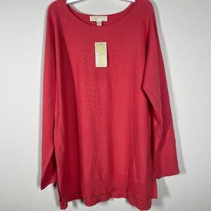 NWT! Michael Kors Coral Orange Tunic Top M Super Soft Casual Viscose Blend!